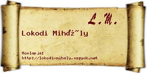 Lokodi Mihály névjegykártya